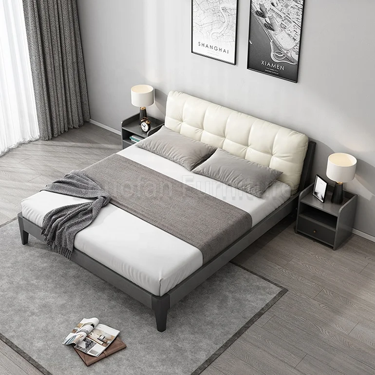 
Luxury furniture sold wood bed and mattress set bed frame queen with closet and bedside table 