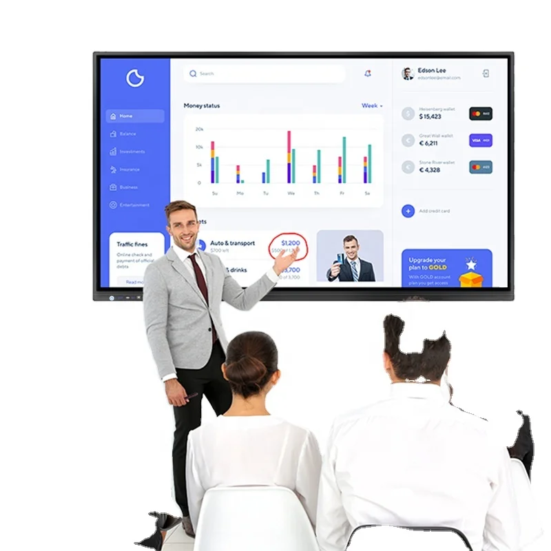 Astouch 86 Inch 4K Digital Signage Android 11Interactive Touch Screens for Schools Office  lcd  Screen Display Panel