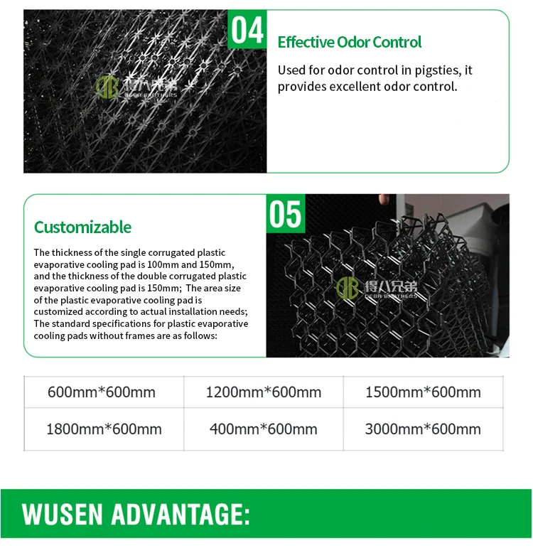 2024 Popular Products Cooling Evaporative Plastic Panel for pig farm  With Wholesale low price