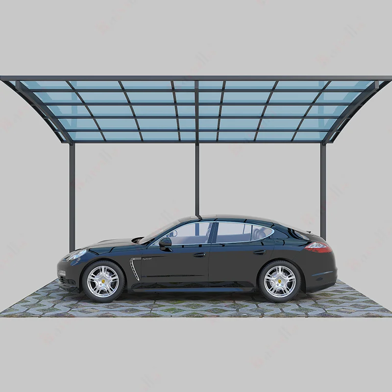 Twin-wall Polycarbonate Roof Panels aluminum Structure  New Design Modern Carport With Metal Carport Gutters