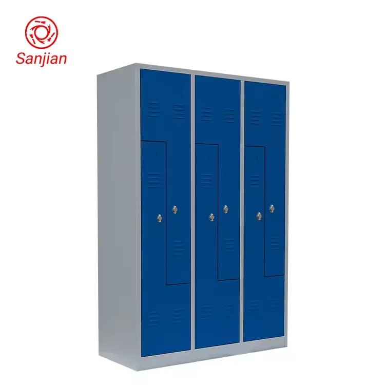 different colour steel iron almirah design  Z-shaped gym steel closet luggage storage locker changing clothes storage cabinet