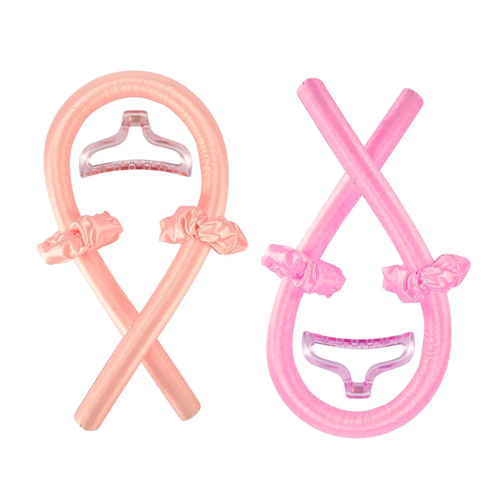 4 sets Heatless Hair Roller Rods For Long Hair Soft Silk Curls no heat Jumbo Large Big Curler