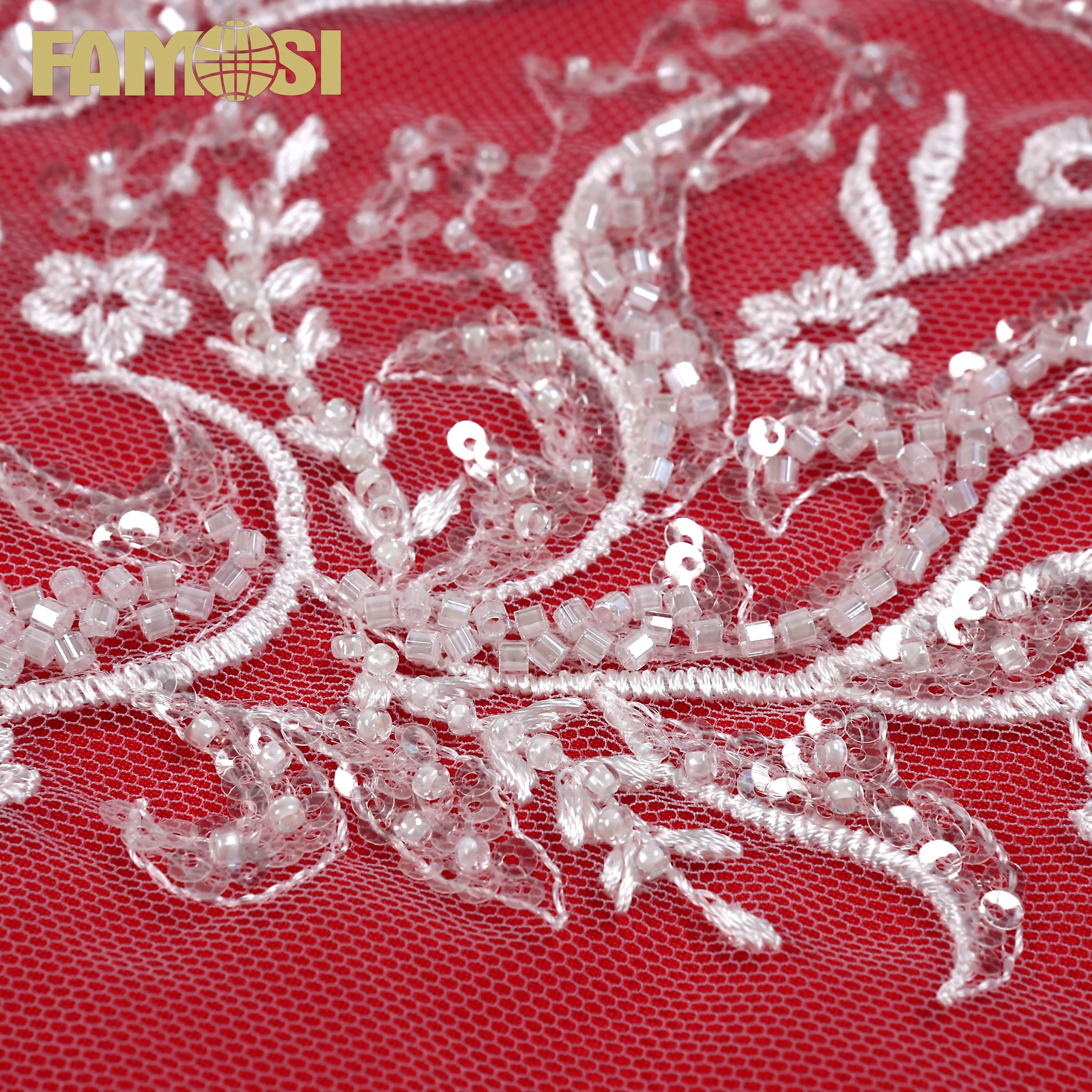 Роскошные кружевные ткани нигерийская африканская швейцарская вуаль белая машинная вышивка бисером кружевная ткань для