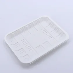 Disposable Biodegradable corn starch  Plates Customizable Fruit Meat Tray For Supermarkets Rectangle Sushi Tray