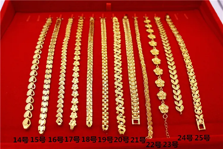 Лидер продаж ювелирные изделия из Дубая с золотым покрытием 18 карат 24 позолоченный браслет женские золотые украшения