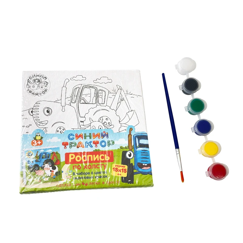 China kids painting by number 40% canvas, 60% oil easel art and craft set Diy canvas painting set