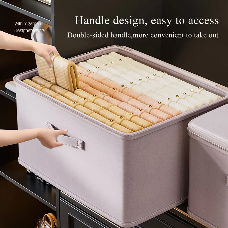 Foldable Box Storage Cotton Storage Box with Lock Organizer Closet