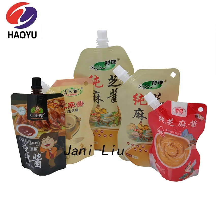 Liquid custom drink pouch beverage bag with spout drinks juice packing stand up bag pouch spout bag