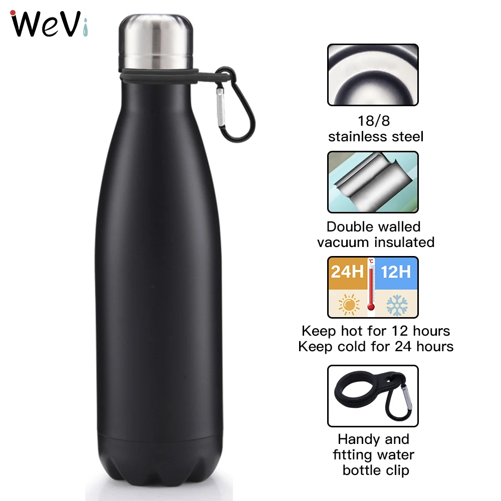 
Wevi Wholesale 350ml 500ml 750ml Double Wall Insulated Stainless Steel Thermos Cola Shaped Sport Water Bottle 