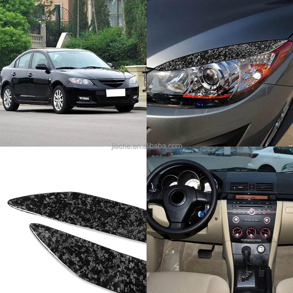 Forged Carbon Headlight Eyelids Head Lamp Light Eyebrow Cover 2PCS/Set for Mazda 3 2010-2013 Car Decoration
