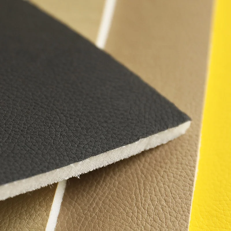Different color PVC leather with foam & sponge backing for embroidery & stitching