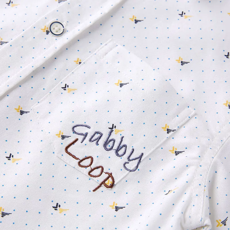  Gabby Loop/Детские осенние рубашки с длинными рукавами и принтом на пуговицах для мальчиков; Повседневные Мягкие хлопковые топы; Рубашка