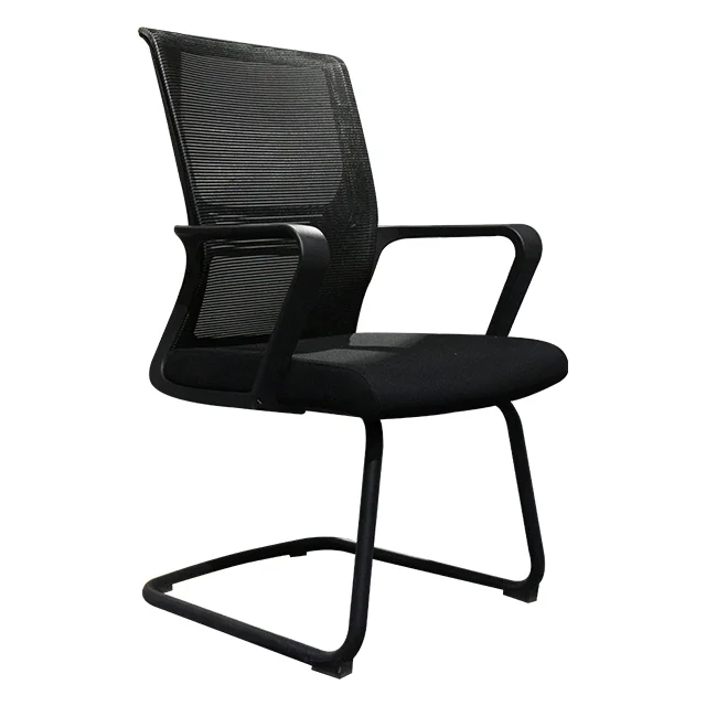 High quality black OFFICE MESH CHAIR without wheels conference office staff chair