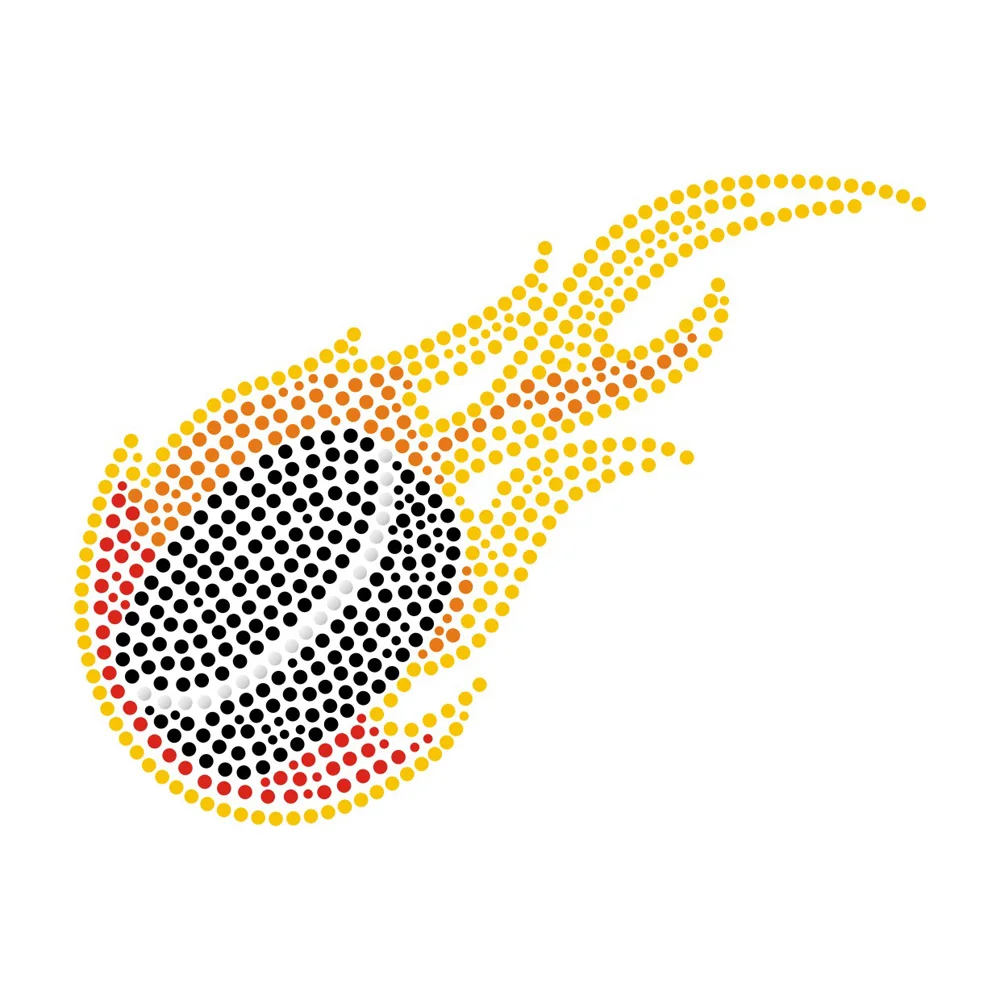 Rhinestone Transfer Basketball Sport Design Rhinestone Pattern Wholesale Custom Motifs Rhinestone Transfer Hot Fix Transfer