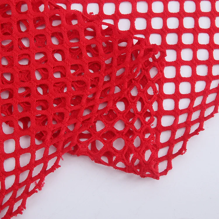 100% Polyester Weft Knitted Cut Mesh Composite Stretch Frame Plain Latin Bodysuit Fabric Boys Dance Clothing Mesh Grids Cloth