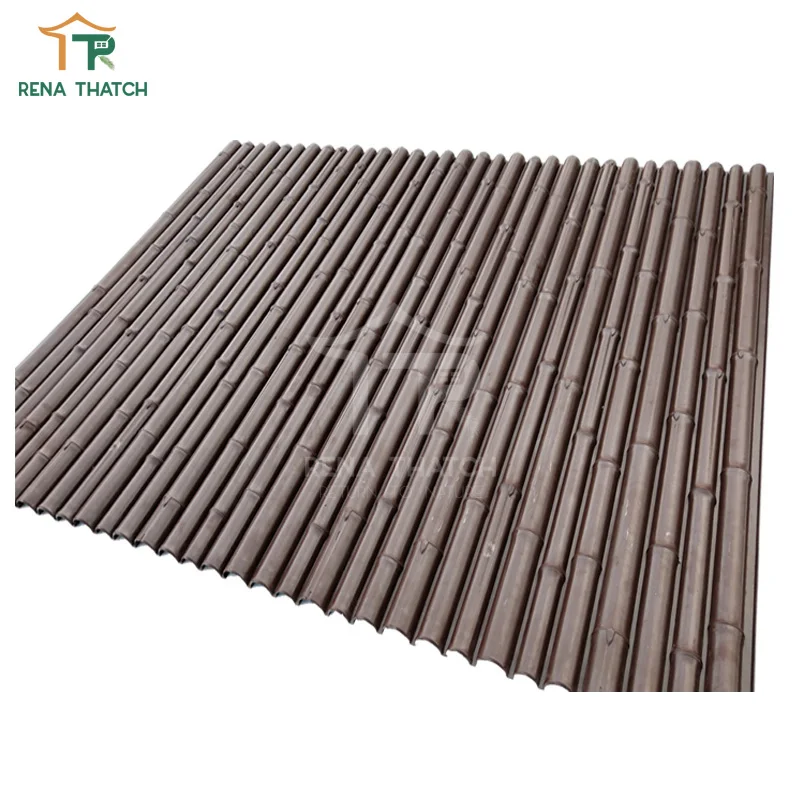 Long life outdoor plastic bamboo ceiling tiles synthetic bamboo fence artificial bamboo screen