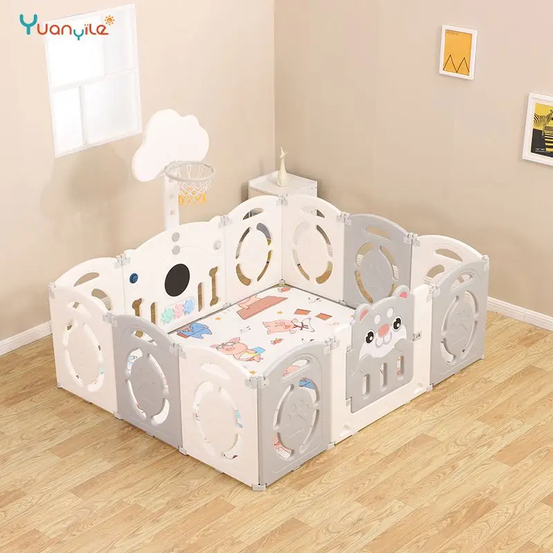 Yuanyile 8+2 Baby play yard safety plastic fence plastic kids large baby playpen