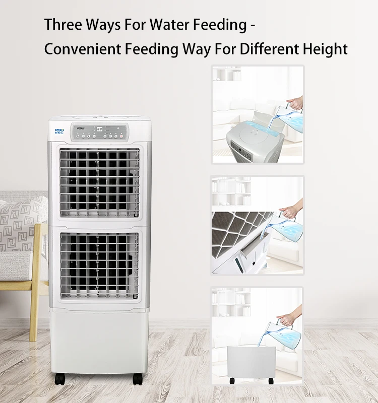 Two Air Outlets Strong Air Flow Low Power Consumption White Air Cooler With 45L Detachable Water Tank