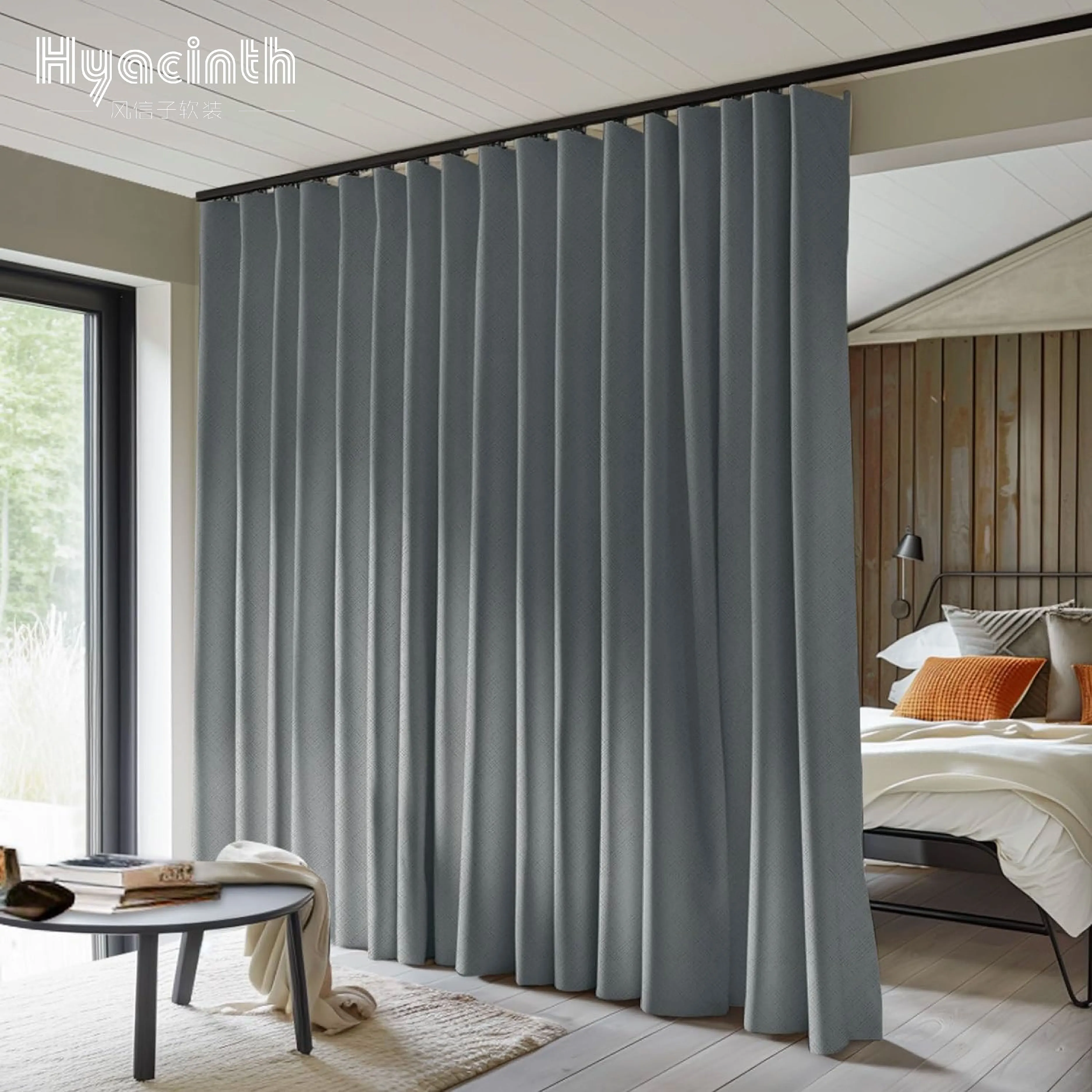 OEM/ODM оптовая продажа Новое поступление двухсторонняя 100% полиэфирная ткань из искусственного льна Затемняющая занавеска для окон