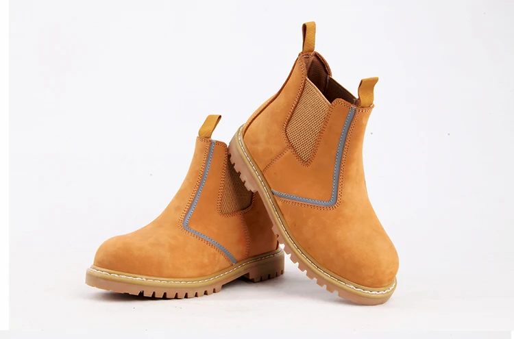 Gaomi Morning Glory women  honey nubuck leather safety shoes mid cut safety boots