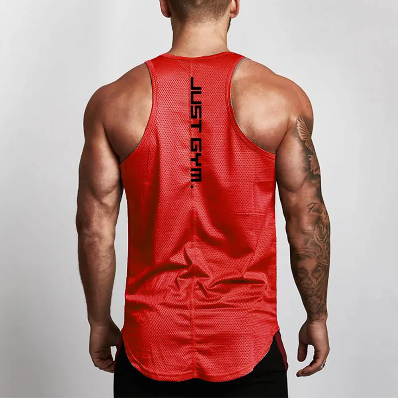 Custom logo Quick Drying Fitness Gym Tank Top Mens Sports Fitness bodybuilding Singlet Customize Sports Running Vest Men