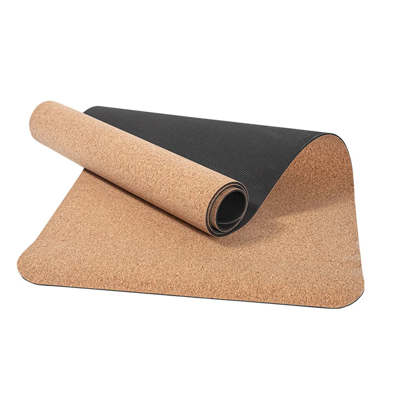 Hot Sale Eco-Friendly Yoga Mat Custom Size Cork Rubber Non-Slip Fitness Gift with Custom Design and Laser Engraving