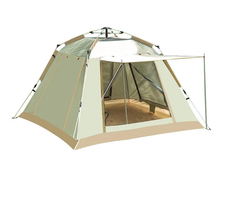 Single Four-Sided Auto Quick Open Beach/Camping Tent Waterproof Windproof Large Outdoor Camping Pop-Up Tent Made Fiberglass
