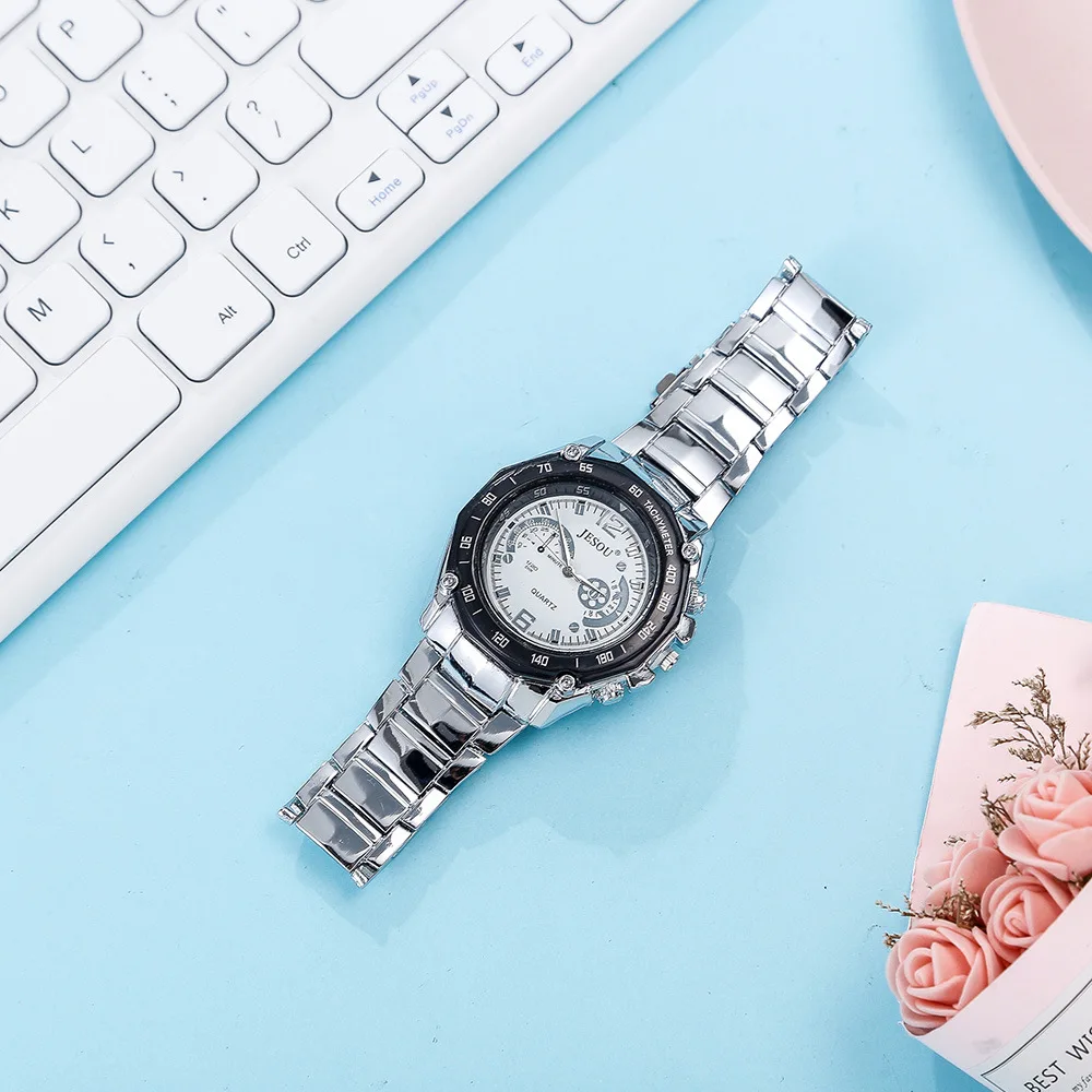 2021 New 4pcs/set couple gift set cufflinks wallet quartz watch pen good gift watches men wrist