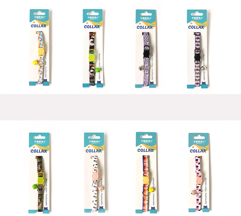 Производитель оптовая продажа логотип нейлоновые ошейники для кошек с колокольчиком
