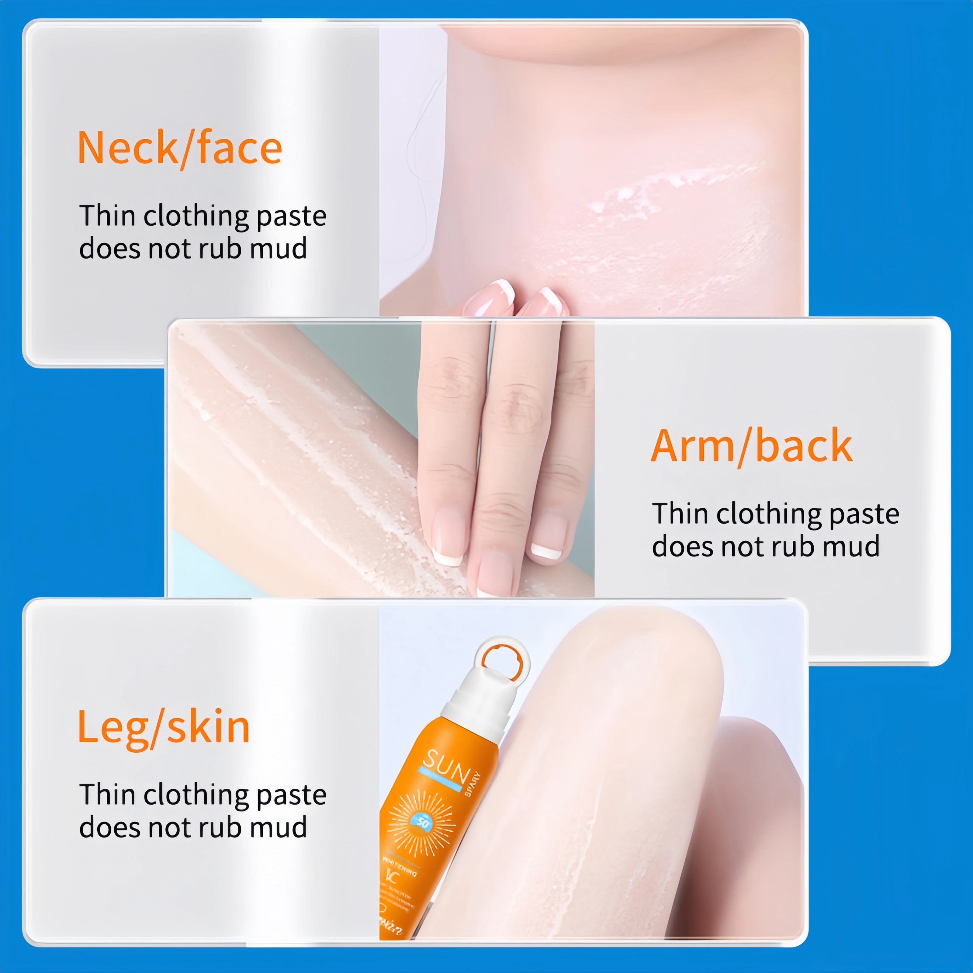 Summer Breathable outdoors PA+++ Sunscreen spray refreshing non greasy sunscreen SPF50+ wholesale body and face sunscreen cream