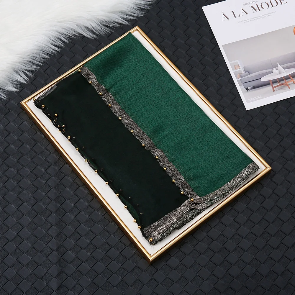 JYL длинный 70*190 см Высококачественный хиджаб темпераментный женский мусульманский шарф из Mulberrysilk с жемчугом Подарочная шаль