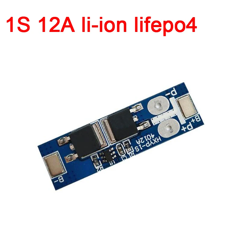 1S 12A 3.7V Li-ion / 3.2V Lifepo4 18650 Battery Charging Protection Board Short Circuit Protection BMS PCM For Electric Motor