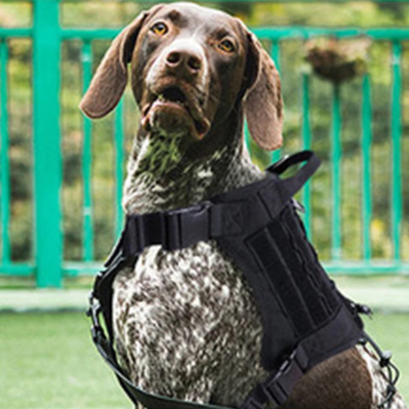 Wholesale Pet Supply Tactical Training Working Nylon Dog Harness Vest with Handle Military K9 Dog Harness