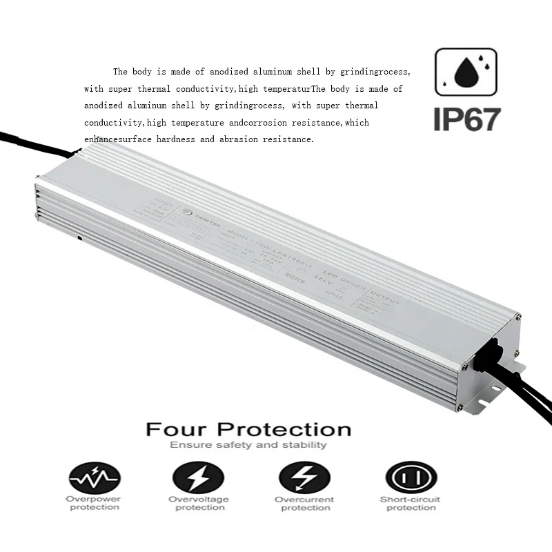 Ультратонкий 2 5a-25A 30W 60w 100w 200w 300w 400w 500w 600w ip67 тонкий светодиодный переключатель водонепроницаемый трансформатор питания