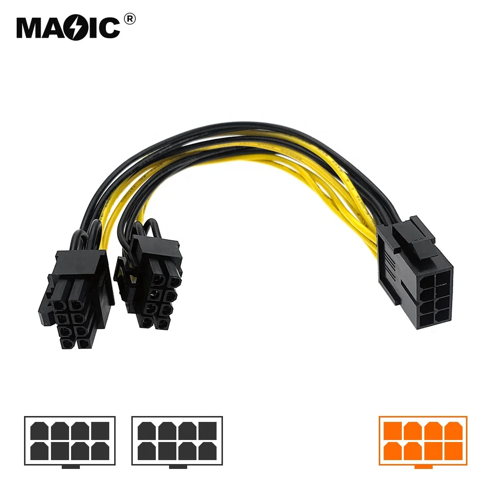 20 см Pcie 8 Pin женский двойной 6 + 2Pin мужской Pci express 8pin Сплиттер Pin-код Gpu видеокарта кабель