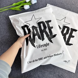 Hot Sale Custom White Plastic Packing Bag Lock Zipper Bags Wholesale Poly Ldpe Frosted Clothing Dress Zip Bag With Logo Printed