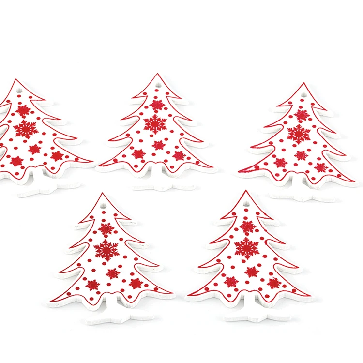 2022 wholesale wooden christmas ornaments Wood Pendant DIY Christmas Tree Hanging Decorations