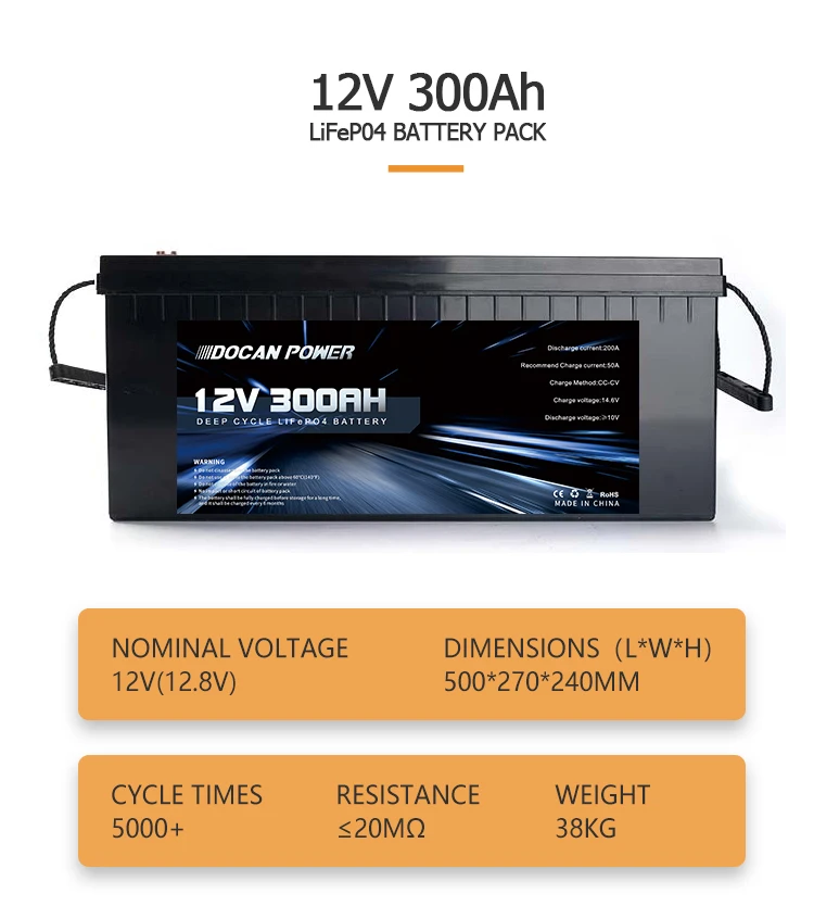 New Energy Deep Cycle Original Genuine 12V 300Ah Lifepo4 Prismatic Lifepo4 Battery Pack 12v