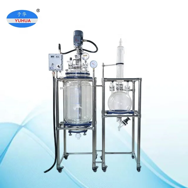 10L 20L 50L100L Doule Layer Glass Reactor for Chemical Liquid Mixing