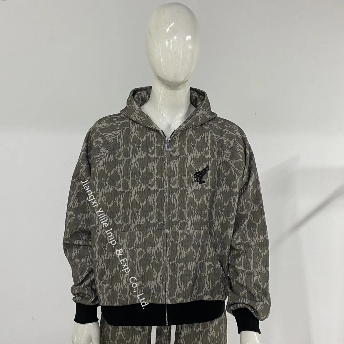 HD2680 No String Pullover Sweatshirt Screen Print Custom All Over Print Pure Cotton Hoodie Men French Terry Raglan Sleeve Hoodie