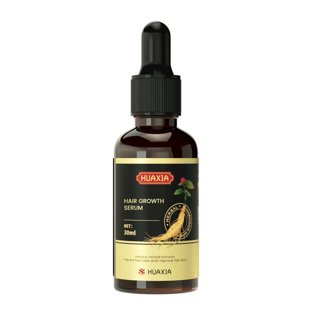 Huaxia Natural Organic Ginseng Herbal Hair Care Treatment Anti Loss Regrowth Hair Growth Oil Serum