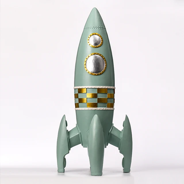 New Office Decorative Sculpture Resin Rocket Ship Craft Decorative Items Home Decor