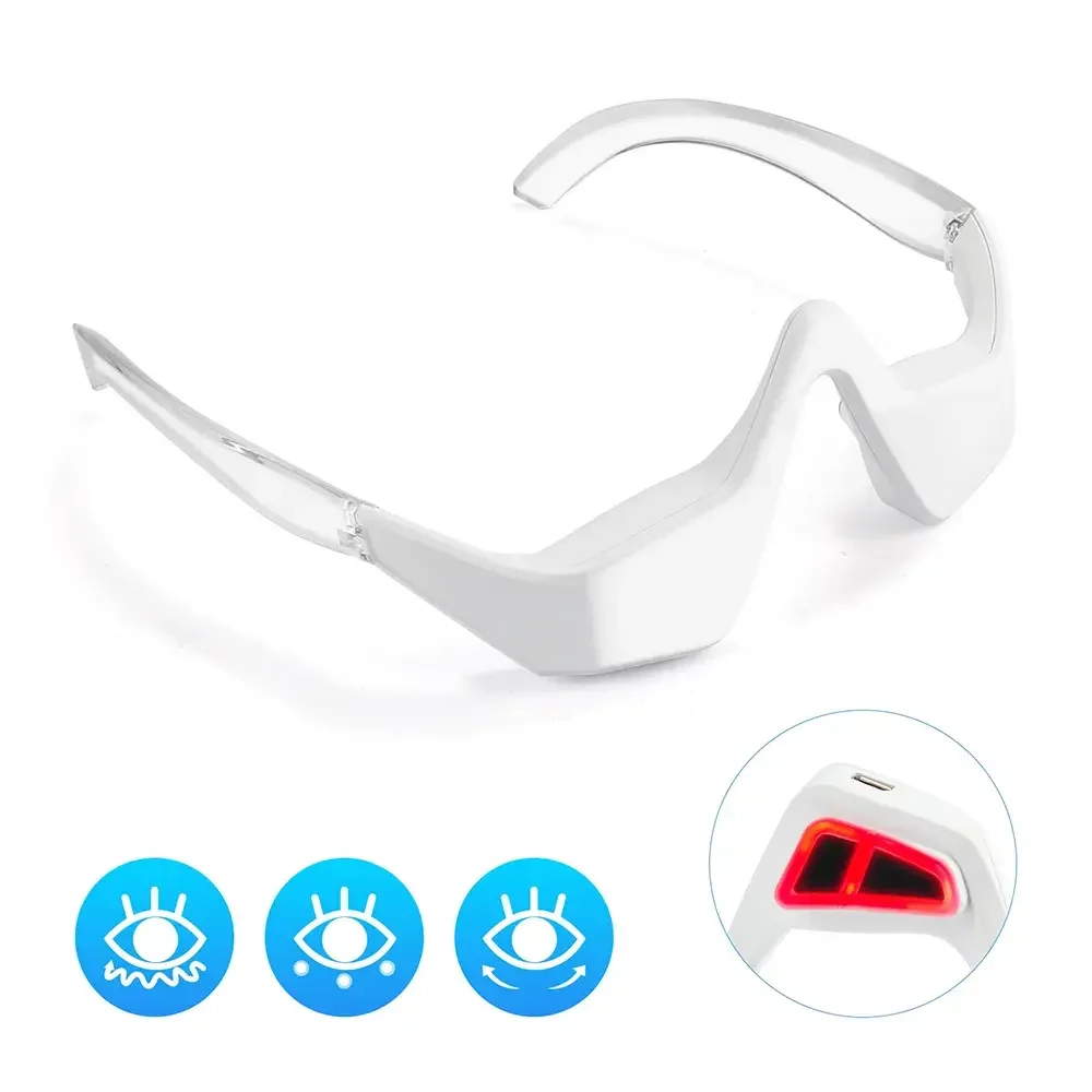 Wearable Heating Relief Eye Facial Relaxation Microcurrent Red Light Eye Care Therapy Lifting Beauty Device Ems Eye Massager
