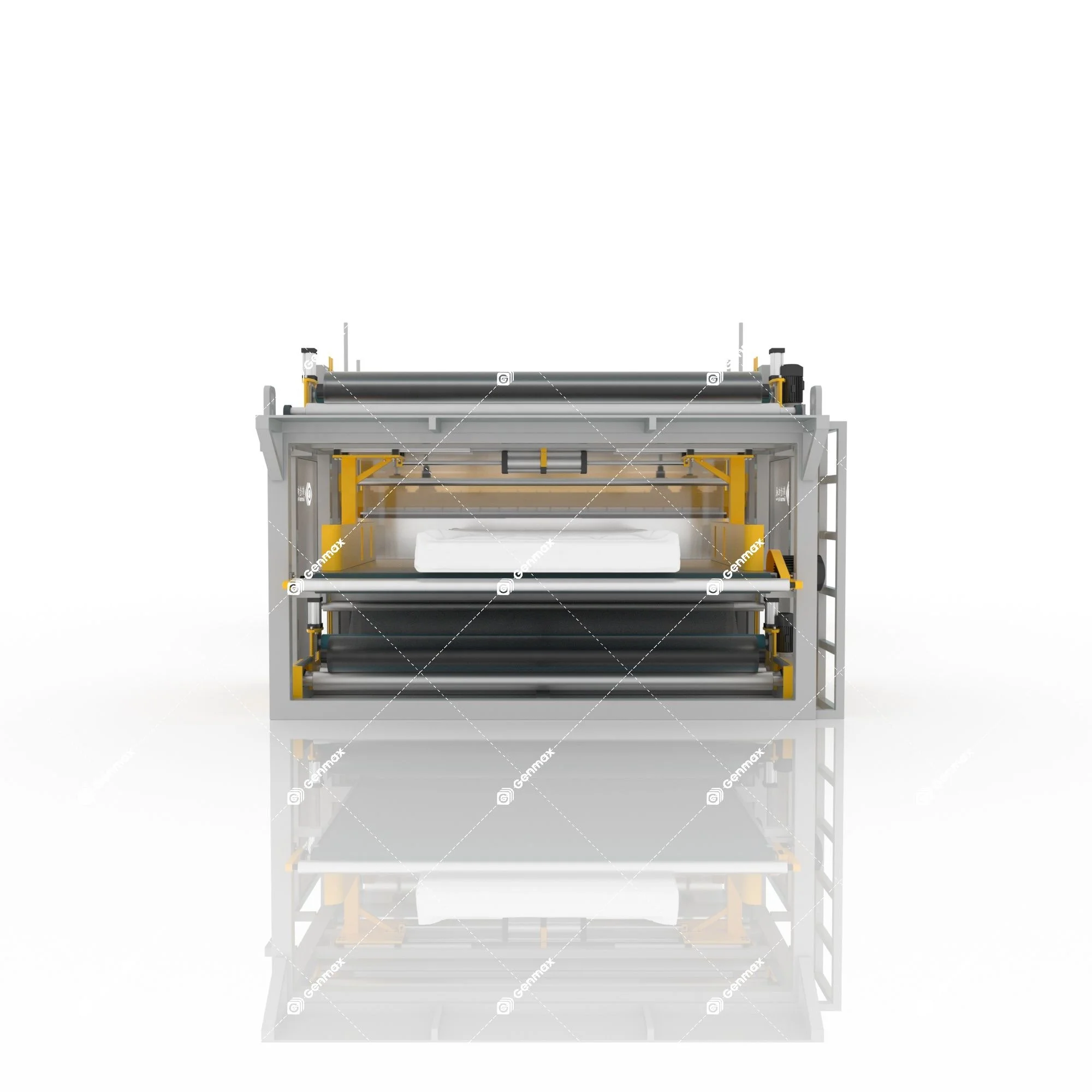 Genmax Automatic Compression and Heating Sealing PE Film PVC Film Packing Machine Line Foam Spring Latex Mattress Packing FACP