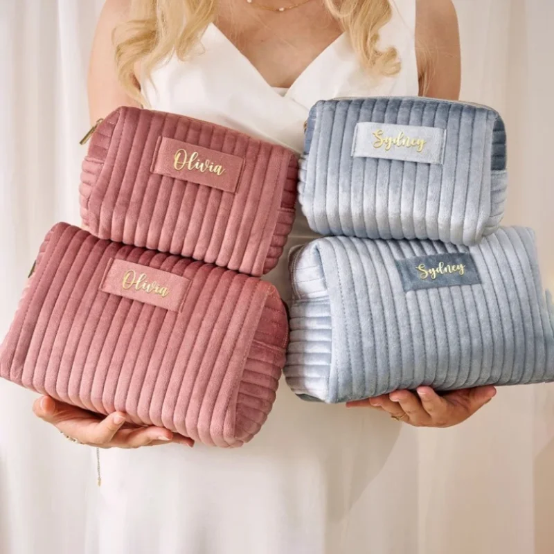 Luxury Flannel Velvet Cosmetic Bag Portable Travel Toiletry Bag Hot Sale Women Makeup Case Holder