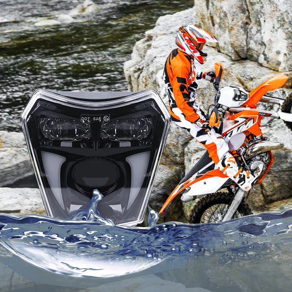 Motorcycle Light Accessories 65W Projector Headlamp Led Universal Motocross Headlight For Ktm  Sx Exc Xc-F Drz