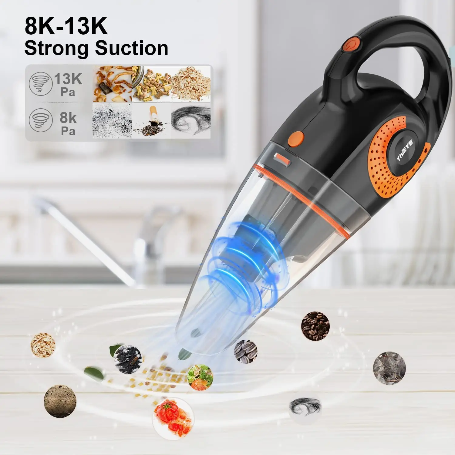 ThiEYE 13000pa Car Vacuum Cleaner Cordless Dustbuster For Car Home Cleaning Portable Handheld Auto Vacuum Cleaner Factory OEM