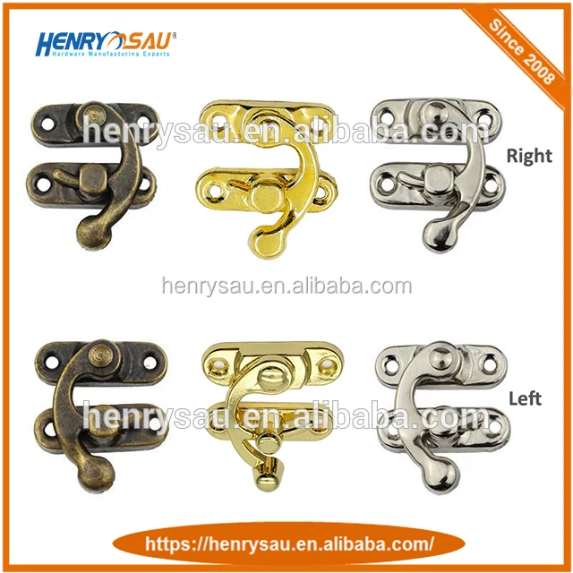 Best Selling Hollow Swing Oxhorn Wooden Box Hasp Lock Catch Latches Gold Zinc Alloy Swing Jewelry Box Hasp Lock