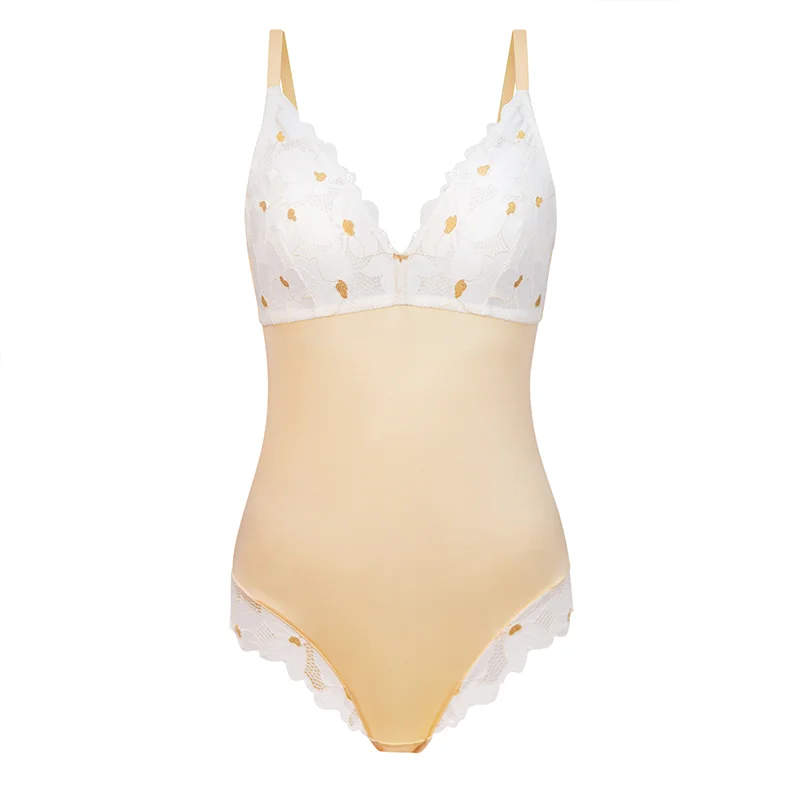 OEM ODM Women Bodysuit silky Sheer Lingerie Ladies Underwear One Piece Deep V Open Bra Sexy Transparent Bodysuit