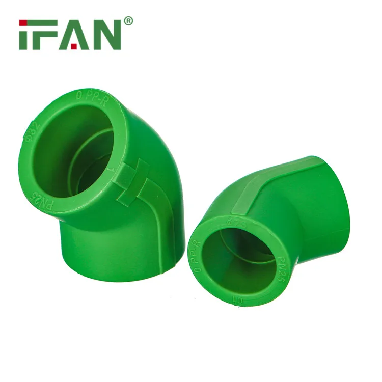 IFAN Customization 20-110mm Green Color PPR Tube Fitting PN25 Elbow PPR Pipe Fittings
